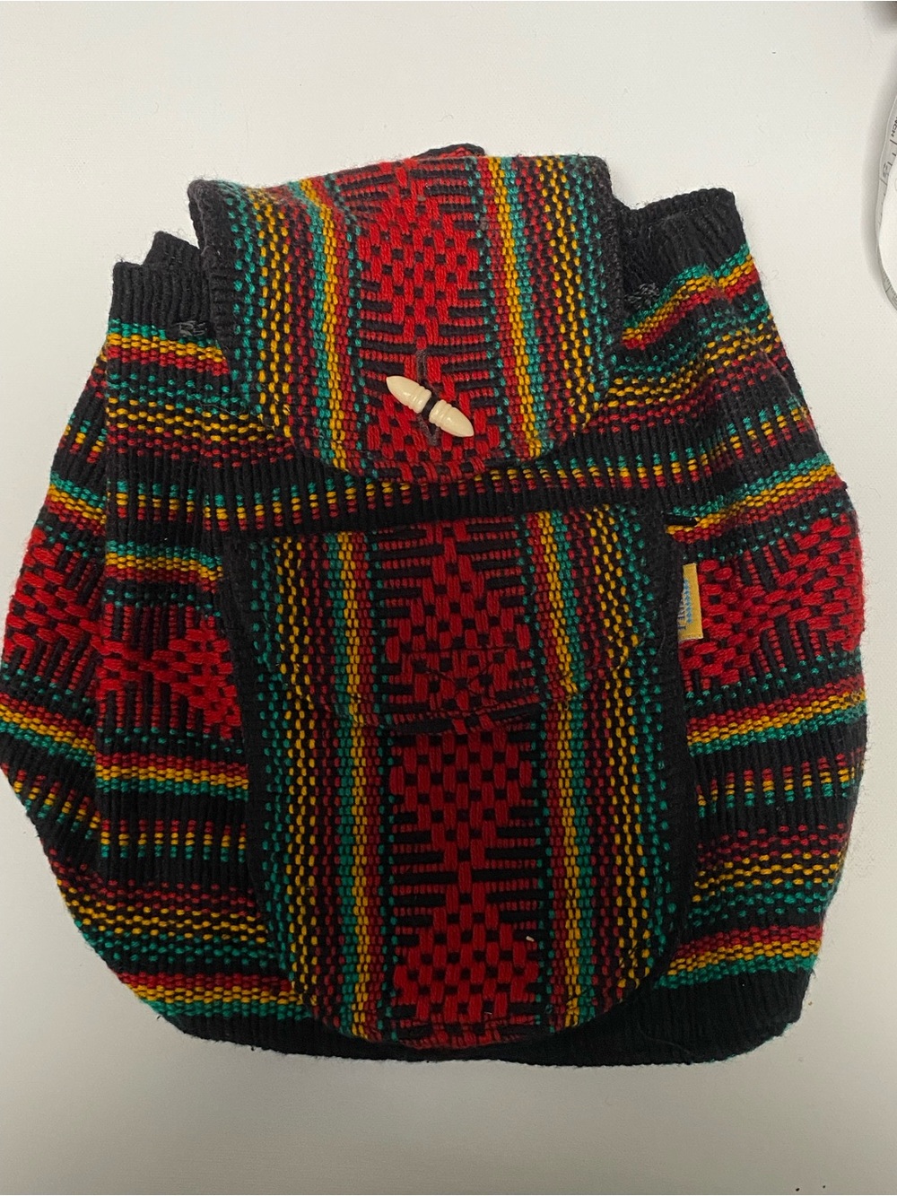 NWOT Pinzon Woven Mexican Baja Geometric Diamond Rasta Backpack